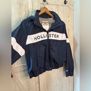 Hollister Blue and White Windbreaker